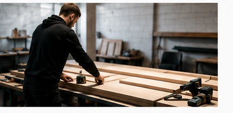 Vakman aan het werk in de werkplaats
